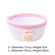 Cestas de almacenamiento tejidas a mano con dibujos de frutas, organizador de escritorio para artículos varios, juguetes de niños, cosméticos, control remoto y llaves - Multicolor - Ver 2