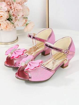Girls" sommarsandaler Högklackade prinsessskor med mjuk botten