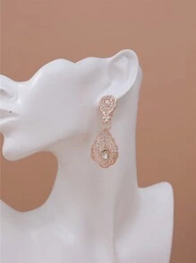 1 Pair Elegant Moroccan Stylish Women Earrings, Vintage Bride Imitation Gold Imitation Silver Earrings, Women Holiday Ramadam Essential Ear Pendant Earrings - Earrings - View 8