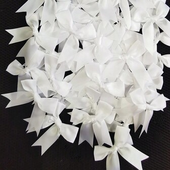 50入組大布製蝴蝶尾形狀褐帶禮物包裝彩色可愛蝴蝶結，適用於裝飾糖果、蛋糕、爆米花並封口禮物袋，適用於派對裝飾