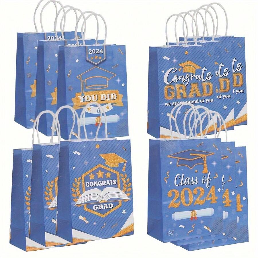 12 Pieces Graduation Gift Bags, Graduation Party Favor Gifts Wrapping
