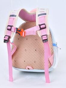 幼儿园书包男童卡通透气可爱狮子老虎动物双肩包小学生中班3岁宝宝背包 - 藍色 - 查看 7