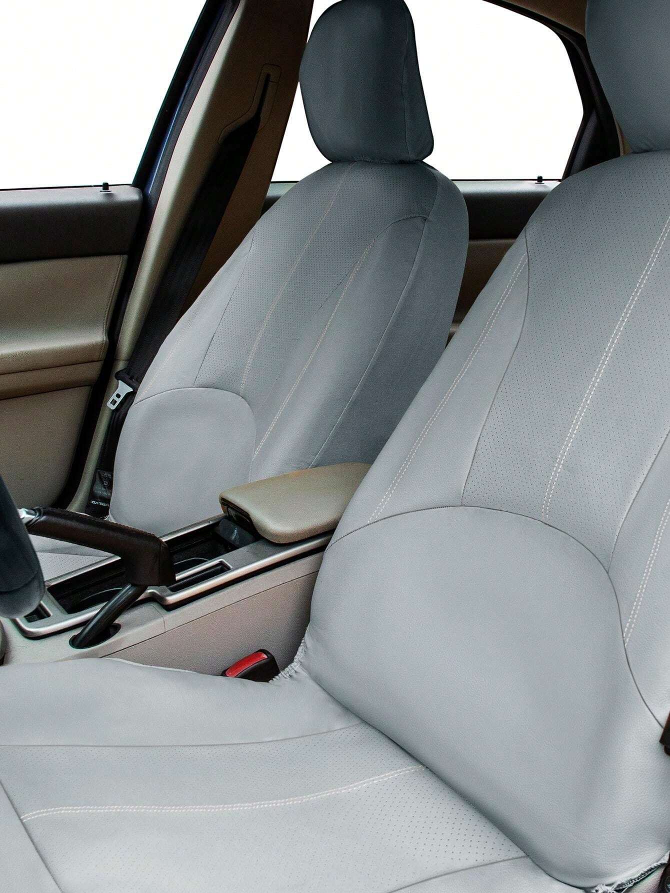 Perforated PU Leather Car Seat Covers Full Set Universal Fit Most Cars
