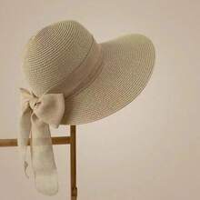 Women Sun Hat With Wide Brim Ribbon And Breathable Weaved Straw, Perfect For Outdoorsy And Versatile Look Bow - Multicolor - View 6