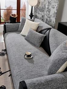 1入單人位全季通用沙發坐墊，現代風格防滑沙發墊，客廳沙發保護墊，適用於L形沙發和1-4人座沙發 - 深灰色 - 查看 1