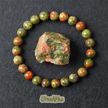 Pulseras de cuentas de jaspe rojo genuino 5A para mujeres y hombres con cuentas de piedra natural de 8 mm , pulseras de oración y meditación , joyería de meditación de yoga de regalo , pulsera de cuentas genuinas de piedra natural de jaspe rojo para hombres , joyas de piedras preciosas verdes de flores naturales para mujeres en estilo bohemio, brazalete elástico. - 8mmCuentas17cm - Ver 20