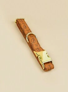 情人节和新年礼物可爱图案宠物项圈金色五金双面印花宠物狗和猫节日礼物宠物可调节项圈 - 彩色 - 查看 6