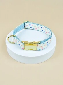 情人节和新年礼物可爱图案宠物项圈金色五金双面印花宠物狗和猫节日礼物宠物可调节项圈 - 彩色 - 查看 11