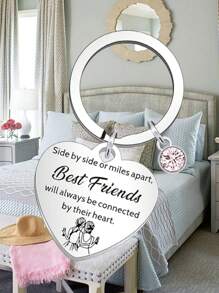 Lovely Best Friend Friendship Keychain - Great Gift For Girls On Birthday, Graduation Or Far-Distance Telephone... With Engraved Keychain As Present Valentine's Day Car Accessories Bag Charm School Cute Goth Y2k
