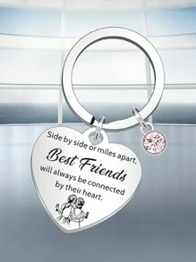Lovely Best Friend Friendship Keychain - Great Gift For Girls On Birthday, Graduation Or Far-Distance Telephone... With Engraved Keychain As Present Valentine's Day Car Accessories Bag Charm School Cute Goth Y2k