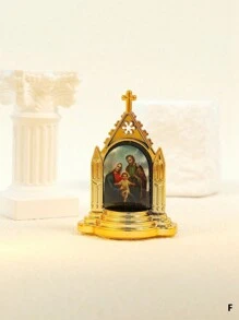 1pc Vintage Resin Plastic Arts Crafted Religious Virgin Mary Angel Tabletop Decoration - Retro Craft Photo Frame Ornaments - View 14