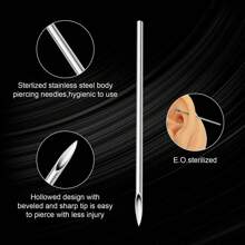 5pcs Disposable Sterile Body Piercing Needles 12G 14G 16G 18G 20G Tattoo Needle For Navel Nipple Lip Ring Kit Surgical Tools