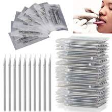5pcs Disposable Sterile Body Piercing Needles 12G 14G 16G 18G 20G Tattoo Needle For Navel Nipple Lip Ring Kit Surgical Tools