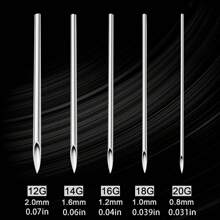 5pcs Disposable Sterile Body Piercing Needles 12G 14G 16G 18G 20G Tattoo Needle For Navel Nipple Lip Ring Kit Surgical Tools
