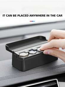 1入組車硬幣收納盒 - 黑色 - 查看 2