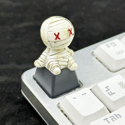 1pc Multicolor 3D Micro-Landscape ABS Resin Mummy Keycap For Mechanical Keyboard Assembly - Halloween Edition