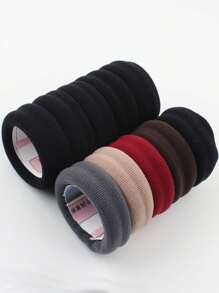 10 pezzi Elastici per capelli in nylon spesso e semplice per donne, fasce elastiche larghe, grandi scrunchie per coda di cavallo, accessori per capelli, corde per capelli, elastici per capelli, adatti per abbigliamento da palestra e sport