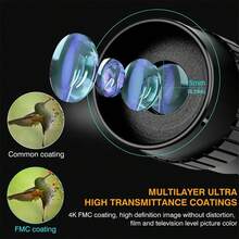 10-30x25 全金屬變焦高清延伸單筒望遠鏡，具有BAK4棱鏡的強大成人望遠鏡，適合旅行、專業戶外露營、觀鳥，是遊船上必備的，也是一份奇妙的禮物！ - 黑色 - 查看 8