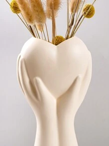 1 件欧式心形树脂花瓶，艺术人体设计花瓶，独特的现代装饰花瓶，适合餐桌、客厅、婚礼装饰 - 米色 - 查看 6