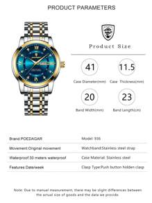 Men Casual Business Quartz Wristwatches Diamond Clock Luminous Auto Date Watches 1PC