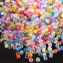 200pcs 4mm Glass Transparent Plated Colored Seed Beads Handmade Beaded DIY Jewelry Materials For Women's Bracelets, Necklaces, Earrings, Embroidery, Tassels, Clothing, Jewelry Making Accessories - 4mm - View 30