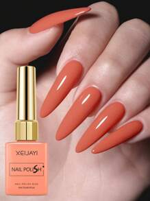 XEIJAYI 1Pc 15Ml Nail Gel Polish Set UV LED Soak Off Gel Polish: Get Creative With Colorful Mousse Gel Nail Polish For Home Salon Nail Art DIY For Nails - Coral Orange - View 2