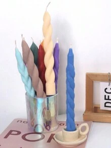 1 件螺旋蜡烛模具，锥形蜡烛模具，极简主义蜡烛模具，硅胶蜡烛模具，香薰蜡烛模具，蜡烛制作，DIY 螺旋图案长杆蜡烛模具装饰模具，长不对称螺旋细杆香薰蜡烛硅胶模具 - 白色 - 查看 8