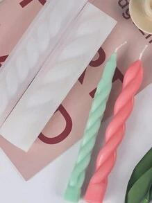 1 件螺旋蜡烛模具，锥形蜡烛模具，极简主义蜡烛模具，硅胶蜡烛模具，香薰蜡烛模具，蜡烛制作，DIY 螺旋图案长杆蜡烛模具装饰模具，长不对称螺旋细杆香薰蜡烛硅胶模具 - 白色 - 查看 9