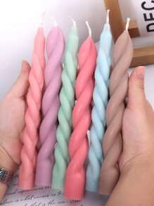 1 件螺旋蜡烛模具，锥形蜡烛模具，极简主义蜡烛模具，硅胶蜡烛模具，香薰蜡烛模具，蜡烛制作，DIY 螺旋图案长杆蜡烛模具装饰模具，长不对称螺旋细杆香薰蜡烛硅胶模具 - 白色 - 查看 5