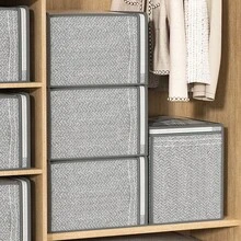 QYeah Bolsa de almacenamiento de gran capacidad para el hogar de 1 pieza, tela no tejida, bolsa de almacenamiento móvil plegable a prueba de humedad, para almacenamiento de ropa, edredones y libros - Blanco y Negro - Ver 2