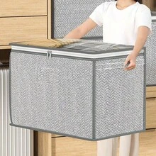 QYeah Bolsa de almacenamiento de gran capacidad para el hogar de 1 pieza, tela no tejida, bolsa de almacenamiento móvil plegable a prueba de humedad, para almacenamiento de ropa, edredones y libros - Blanco y Negro - Ver 5