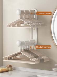 1pc Multicolor Retractable Multiple Function Clothes Hanger Storage Organizer, Wall-Mounted Clothes Rack Storaging Artifact For Balcony, No-Drilling Wall-Mounted Storage Rack - Multicolor - View 1