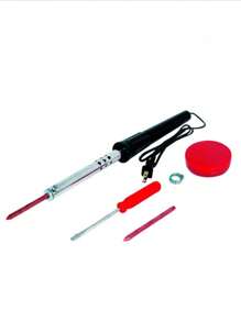 Cautin tipo lapiz 30w de potencia incluye pasta, soldadura punta extra para soldar circuitos electricos - Negro - Ver 2