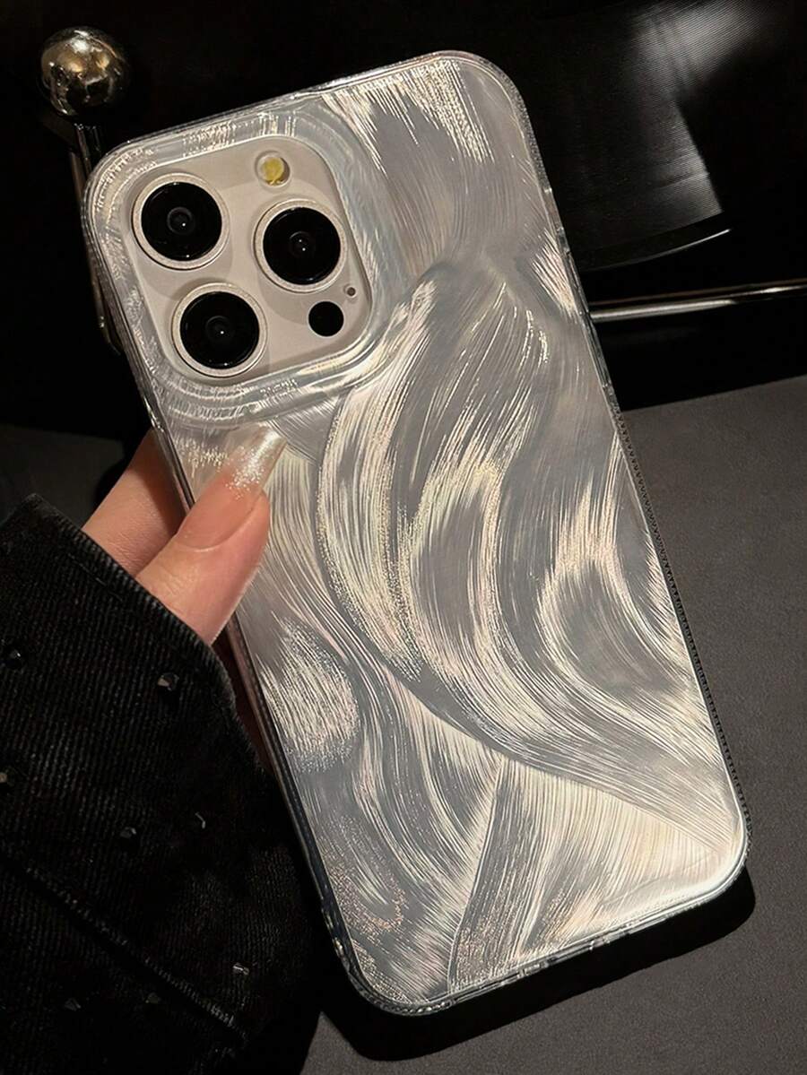 GUCADI Silver Feathered IMD Anti-Fall Case Compatible With IPhone, Lightweight, Luxurious And High-End Feel
