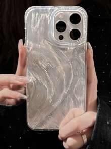GUCADI Silver Feathered IMD Anti-Fall Case Compatible With IPhone, Lightweight, Luxurious And High-End Feel - Multicolor - View 4