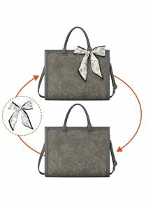 Laptop Bag For Women 15.6 Inch Laptop Tote Bag Waterproof Leather Computer Tote Bag Business Lightweight Office Briefcase Large Capacity Handbag Shoulder Bag - Grey - View 7
