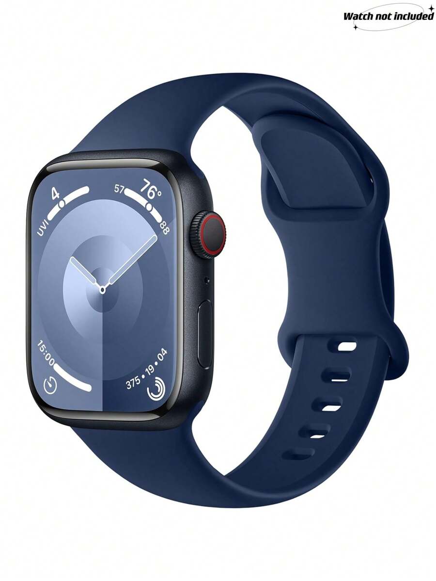 1条蓝色可爱休闲柔软硅胶运动表带，蝴蝶扣设计，舒适可调节防水腕带，适用于 38/40/41/42/44/45/46/49mm，适用于 Series Ultra/SE/11/10/9/8/7/6/5/4/3/2/1，智能手表配件