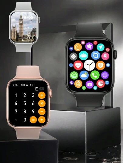 1pc Bluetooth-Enabled Men's/Women's Silicone Strap Square Dial Smart Watch, Multi-Functional Including Sport Pedometer, Call Notification, Heart Rate Monitor, Water Resistant, Compatible With IOS/Android Devices