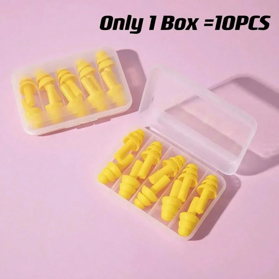 Sleep & Snoring 10PCS Ear Plugs Sound Insulation Waterproof Silicone Ear Protection Earplugs Anti-Noise Sleeping Plug