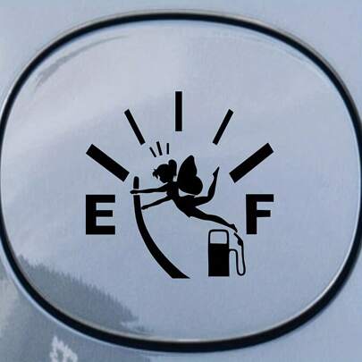 1入組可愛的精靈汽車貼紙，一個有翅膀女孩的創意圖案，乙烯基貼紙，自粘設計