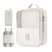 3-Pair Shoe Travel Bag, Travel Essentials Carry-On Luggage Accessories, Hanging Shoe Storage Bag, Large Capacity, Multi-Functional, Machine Washable, Space-Saving Suitcase Organizer, Durable Polyester, Multi-Compartment, Suitable For Shoes And Accessories, All Seasons