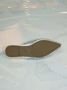 Fashion Ladies Pointed Flat Slipper With Rhinestone, And Elegant Design For All Seasons - Silver - View 6