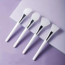 4入組矽膠面膜掃，柔軟的臉部泥漿面膜掃，無毛保濕器應用工具