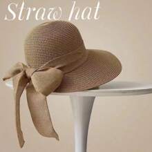 Women Sun Hat With Wide Brim Ribbon And Breathable Weaved Straw, Perfect For Outdoorsy And Versatile Look Bow - Multicolor - View 10