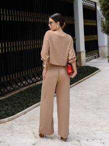 Women Two-Piece Outfits - 米色 - 查看 3