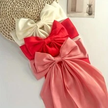 1/3/Pcs/Conjunto 24 Grampos de Cabelo Grandes de cetim Multicoloridos Fashion com Laços Oversized para Mulheres, Meninas, Novidades na Primavera, Vintage, Presilhas de Cabelo de Barrete de Metal com Laço Grande para Acessórios de Cabelo - Multicolorido - Visão 15