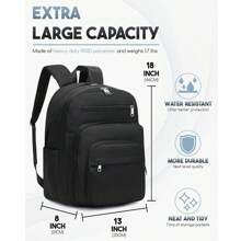 Backpack For Middle High School Large Black Bookbag With 15.6 Inch Laptop Compartment XL Black School Book Bag For Teen Girls Boys Plain Black Back Packs Mochilas Escolares Para Adolescentes Red Backpack For College Students Water Resistant Bookbag Schoolbag For Middle High School Teens Teenagers Multi Pocket Backpacks Large School Book Bag For Teen Girls Mochila Escolar Para Adolescentes Daisy Backpack Bookbag For Teen Girls Middle High School Book Bags With Water Bottle Pocket XL Flower Backpack Lightweight Casual Back Packs For Teenagers Teens Mochila Escolar Para Niñas Adolescentes  Galaxy Backpack For Middle High School Boys Girls Blue School Book Bag For Teens Teenagers Large Bookbags Schoolbags With Laptop Compartment Durable Casual Daypack Backpacks Mochilas Para Adolescentes - 黑色 - 查看 4