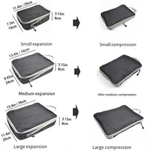 จัดหาผลิตภัณฑ์ Travel Compression Packing Cubes - กระเป๋าเดินทาง ออแกไนเซอร์ บรรจุกระเป๋าเดินทาง พร้อมถุงซักผ้า, กระเป๋าใส่รองเท้าอัด, กระเป๋าใส่เสื้อผ้า ชุดชั้นใน - มัลติคัลเลอร์ - ดู 3