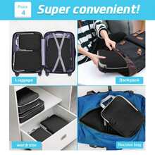 จัดหาผลิตภัณฑ์ Travel Compression Packing Cubes - กระเป๋าเดินทาง ออแกไนเซอร์ บรรจุกระเป๋าเดินทาง พร้อมถุงซักผ้า, กระเป๋าใส่รองเท้าอัด, กระเป๋าใส่เสื้อผ้า ชุดชั้นใน - มัลติคัลเลอร์ - ดู 6