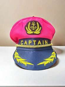1pc Polyester "Captain" Hat, Sailor Hat, Party Hat, Scarf, Tie, Cosplay Costume Accessories, Summer Adult Party, Cruise Party, Nautical Theme, Halloween Friends Costume